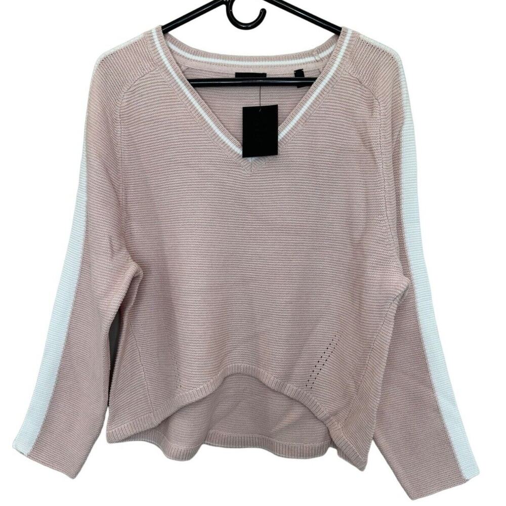 ATM Anthony Thomas Melillo Rose Knit Oversized High Low Sweater Ballerina NWT S